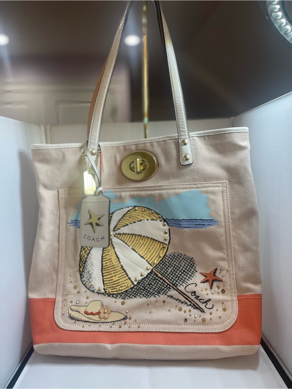 Coach Pierre Le-Tan Beach Umbrella Canvas Tote